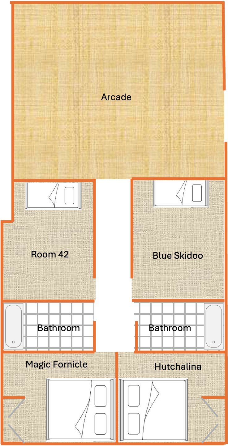Upstairs floor plan - click a room